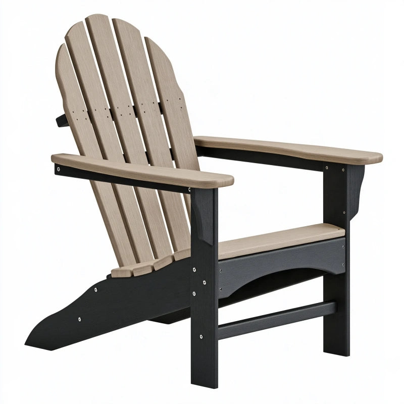 Adirondack Gartenstuhl 79 x 88 x 98 cm Kunststoff Taupe Schwarz mit Armlehnen