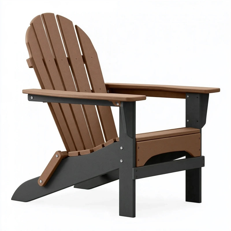 Adirondackstuhl 83 x 79 x 97 cm aus Kunststoff Braun Schwarz für den Aussenbereich