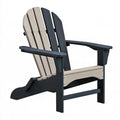 Adirondack-Gartenstuhl 83 x 78 x 92 cm aus Kunststoff Schwarz/Beige mit breiten Armlehnen