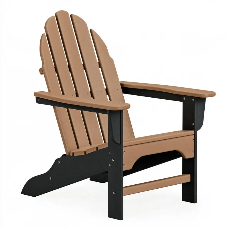 Adirondack Gartenstuhl 80 x 86 x 98 cm aus Kunststoff braun schwarz mit Armlehnen