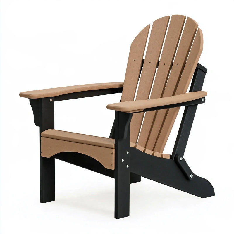 Adirondack Gartenstuhl 80 x 75 x 95 cm Kunststoff Braun Schwarz mit Armlehnen