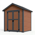 Gartengerätehaus 200 x 150 x 210 cm in Braun Anthrazit mit Doppeltür und Satteldach