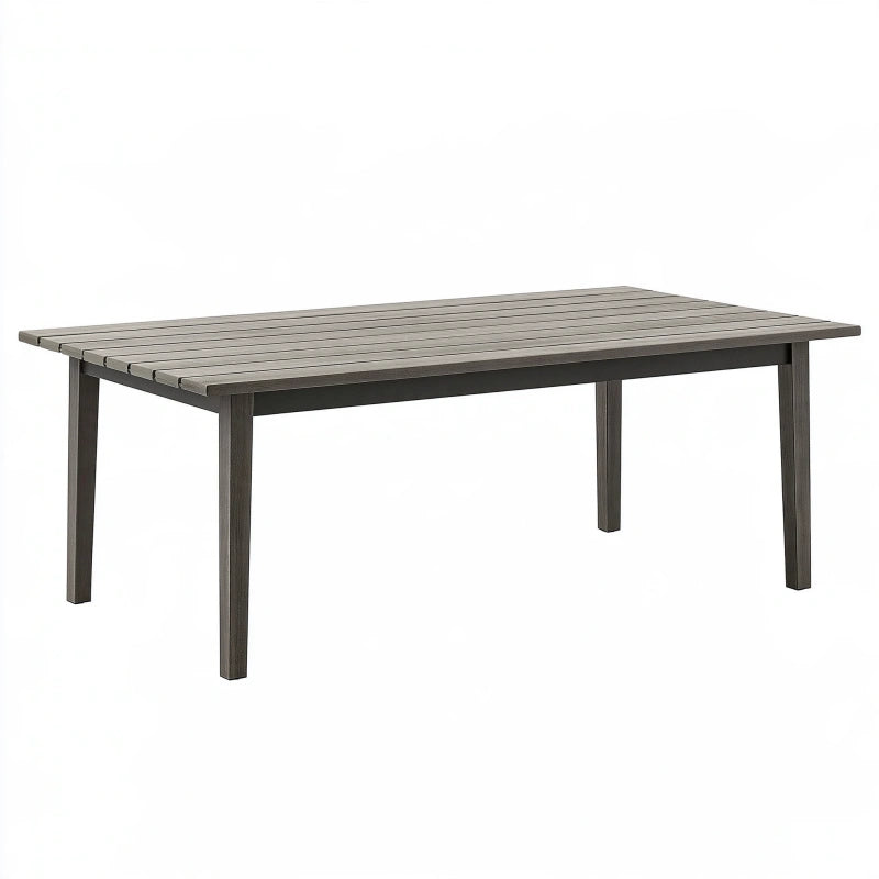 Gartentisch 180 x 90 cm Aluminium Grau rechteckig für Terrasse