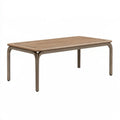 Gartentisch 120 x 70 x 75 cm aus Metall Braun mit Lattenplatte