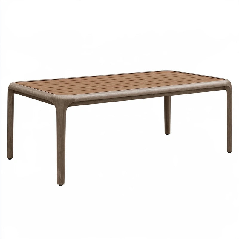 Gartentisch 160 x 90 x 75 cm aus Holz in Braun mit Lattenplatte