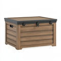 Aufbewahrungsbox 120 x 60 x 65 cm Kunststoff Braun Anthrazit mit Deckel und Verschlüssen