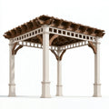 Pergola 300 x 300 cm aus Holz in Beige Braun für Garten