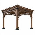 Holzpergola 300 x 300 x 250 cm Braun für Garten mit offenem Gitterdach